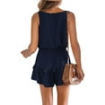 thumbnail image 2 of Womens V Neck Beach Tank Rompers Flowy Ruffle Layered Shorts Jumpsuit, 2 of 2