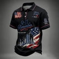 thumbnail image 2 of 911 25th Anniversary Shirt Men, 9/11 Shirt Never Forget Printed Polo Tshirt US Flag Memorial Courage Faith Patriotic 911 Shirt, 2 of 4