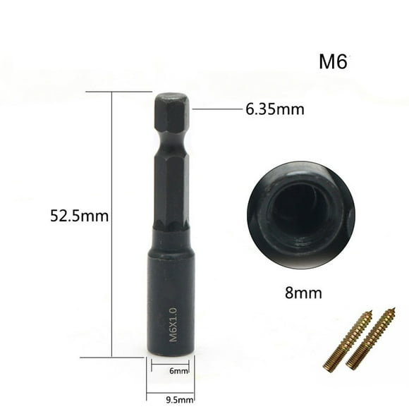 Dual-Head Screw Socket Screwdriver Bit Holder Hanger Bolt Driver for Woodworking B M6