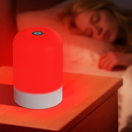 Red Light Therapy Lamp for Sleep & Relaxation – 670nm Bedside Night Light with Touch Control, Dimmable LED Lamp for Bedroom | Cordless, Recharable, Portable Design for Travel & Home Use