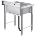 thumbnail image 4 of Bingirl Évier Utilitaire Autoportant en Acier Inoxydable 29x25x37 Pouces Bol Simple avec Panier Passoire Pare-Éclaboussures Durable Résistant à la Rouille Qualité Commerciale pour Cuisine Buanderie Garage Atelier Jardin, 4 of 5