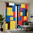 thumbnail image 3 of WNOOHIY Simplicity Abstract Geometric Color Block Light-filtering Window Curtains for Bedroom and Living Room, Set of 2 Panels, 3 of 9