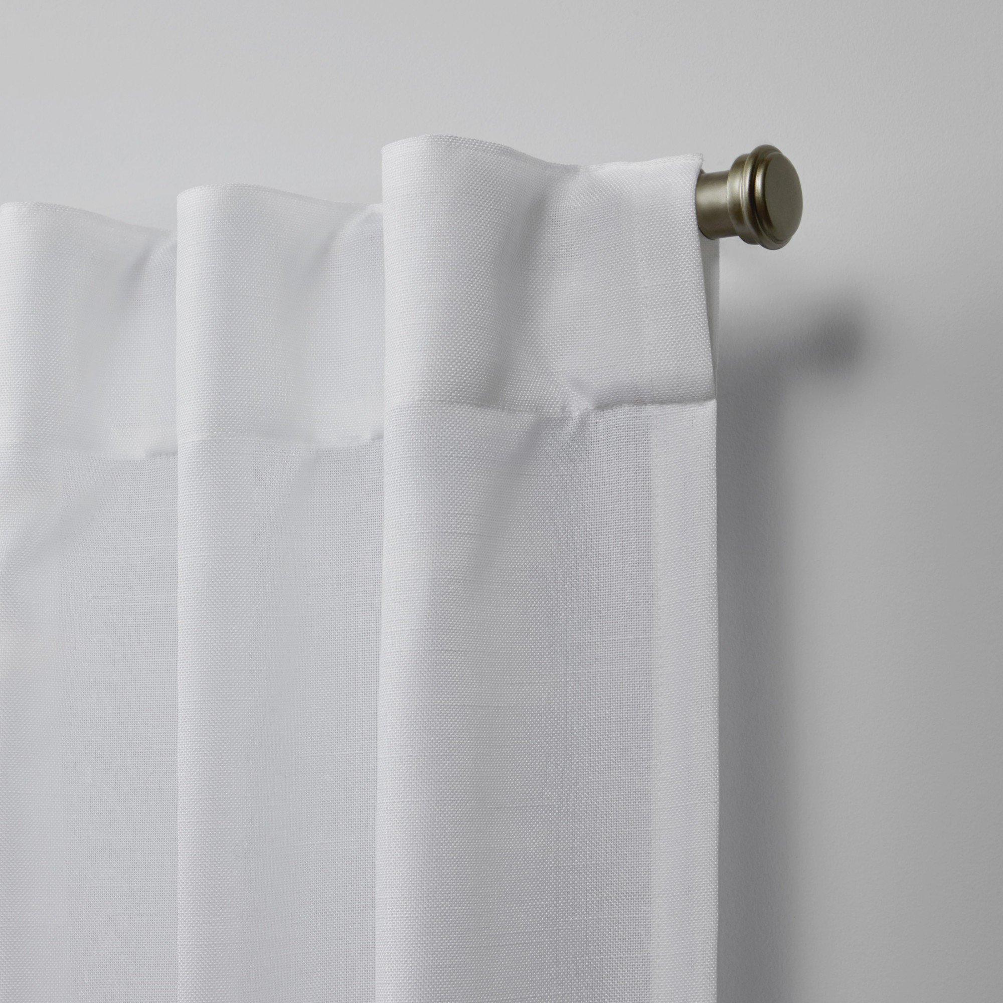 Nicole Miller Faux Linen Slub Textured Hidden Tab/Rod Pocket Top Light Filtering Curtain Panel Pair, 54"x96", Winter