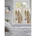 thumbnail image 3 of Farmhouse Striped Living Room Curtains 2 Panel, Watercolor Horse Flower Leaf Beige Cafe Window Treatment, Farmhouse Bedroom Bathroom Kitchen Curtains Drapes 104"x54", 3 of 6