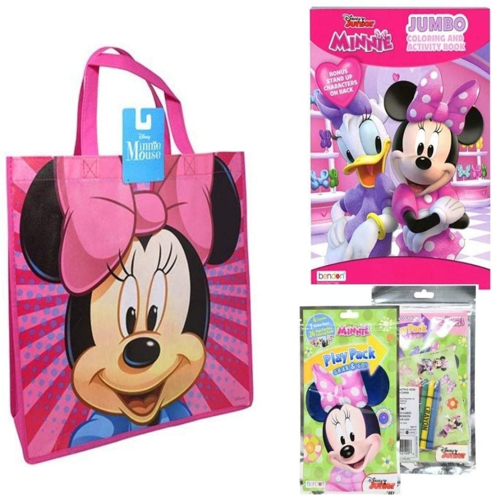 Minnie Mouse Activity Tote Filled with Coloring Books, Stickers, & Crayons
