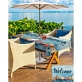 thumbnail image 5 of Hokiten Outdoor Tablecloths with Umbrella Hole & Zipper, Coastal 60 x102 Inch Rectangle Tablecloths, Ocean Starfish Shell Watercolor Sea Waterproof Table Cloth, Patio/Pool/Picnic Table Covers, 5 of 7