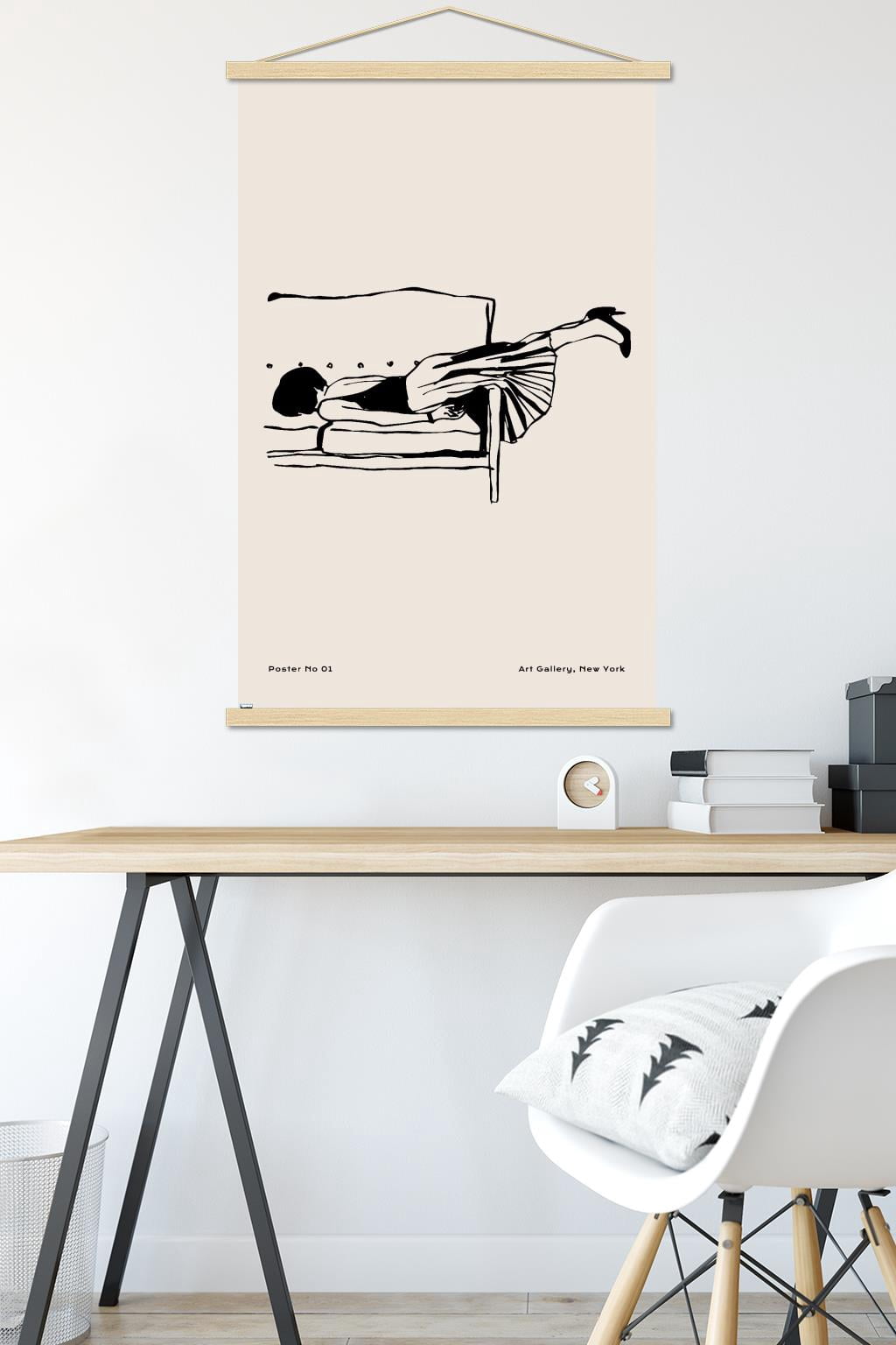 Rough Day No 01 Wall Poster with Magnetic Frame, 22.375" x 34"