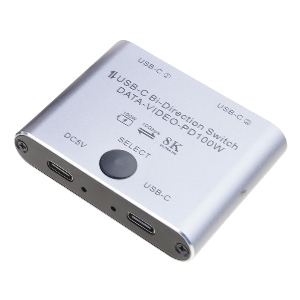 8K USB C KVM Switcher BiDirectional USB C Switcher for 2PC Easy 1 Key Switching 2 In 1Out & 2 in 1Out 3440x1440