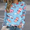 thumbnail image 2 of Fire Engine Car Truck Womens Casual Crewneck Sweatshirt Long Sleeve Tops Cute Pullover Loose Fit, 2 of 7