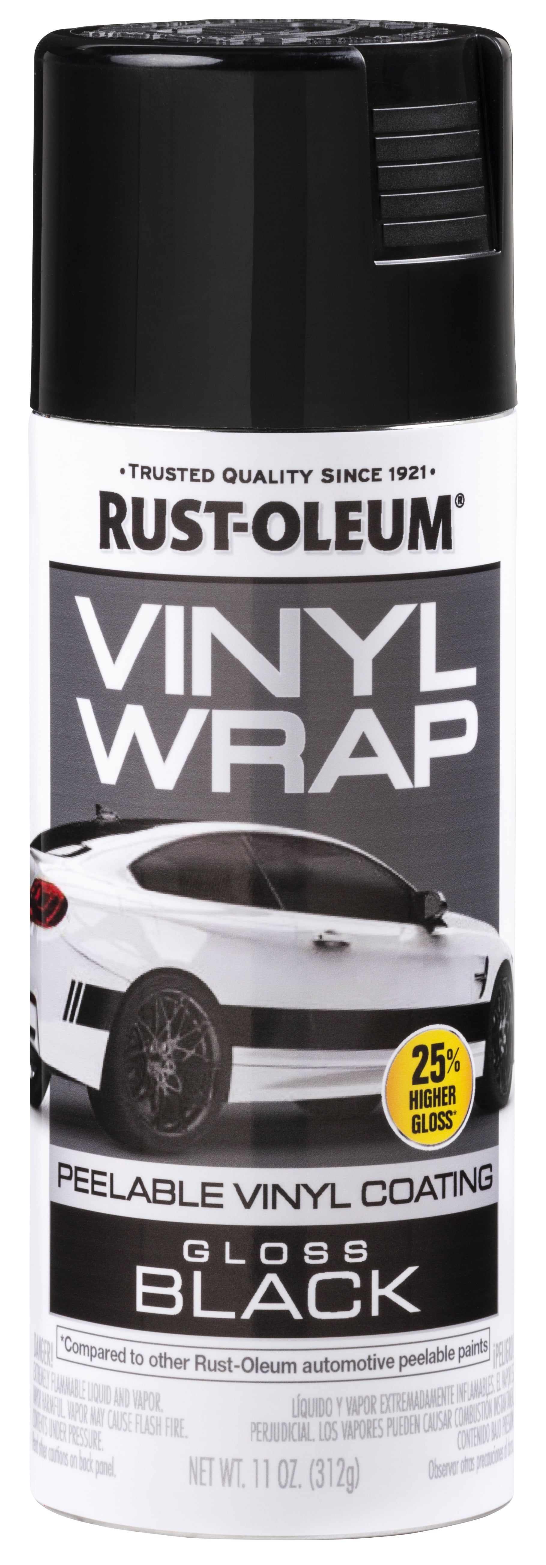 Black RustOleum Vinyl Wrap Gloss Coating Spray, 11 oz