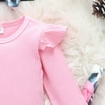 thumbnail image 6 of MYShe Clothes for Girls Toddler Girl Outfits Long Sleeve Shirt Overall Skirt Headband Set School Uniform Dress Light Pink,3-6 Months, 6 of 7