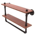 thumbnail image 2 of Allied Brass Pipeline 22'' Double Ironwood Shelf with Towel Bar in Oil Rubbed Bronze, 2 of 7