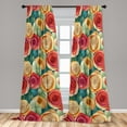 thumbnail image 2 of Floral Window Curtains, Colorful Bold Roses and Leaves in Watercolor Style Nostalgic Vibes, Lightweight Decor 2-Panel Set with Rod Pocket, Pair of - 28"x95", Marigold Dark Coral and Teal, by Ambesonne, 2 of 3
