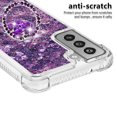 thumbnail image 3 of Funda para Samsung Galaxy S21 FE 5G con Brillo Líquido Flotante, Purpurina, Parachoques y Anillo Giratorio Soporte, 3 of 5