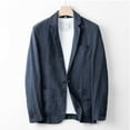 thumbnail image 2 of Men Coats Casual Slim Fit Linen Jacket Lightweight 1 Button Sport Coat Jacket Casual Business Suits Wedding Party Homecoming Suits Casual Overcoat, 2 of 9