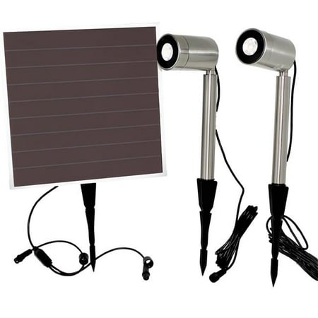 

Solar Goes Green SGG-BL2X 2 LED Stainless Steel Spot Light 2 with Cool Warm Light Option & Spot Flood Lens Option - Black