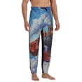 thumbnail image 4 of Xecao Cartoon Train Hot Air Balloon Print Active Tech Joggers for Men, Mens Sweatpants Lounge Pants with Pockets-, 4 of 5