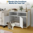 thumbnail image 3 of Danolapsi Cat Litter Box Enclosure, Hidden Litter Box Furniture with 2 Open Compartments, Scratching Mat, Double-Door Storage Cabinet, Front Entry, Air Vents, Metal Frame, Indoor Cat Washroom House, 3 of 8