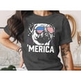 thumbnail image 3 of Patriotic Pug Merica Shirt Graphic Tee Cotton Tshirt 4th of July Gift for Dog Lover, 3 of 7