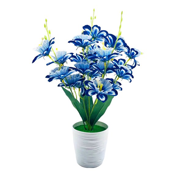 WMGHA 20 Pcs Artificial Daffodils Flowers in Vase for Home Decor, Spring Flower Fake Silk Flower Arrangement for Home Wedding Outdoor Front Door, UV-Resistant Artificial Potted Flowers