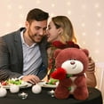 thumbnail image 5 of Teddy Bear Stuffed Animal with Rose, Cute Plush Toys Valentines Day Gifts for Her, Women & Girlfriend, Valentines Day Decorations for Home (16 Inch, Red）by Xuniizn, 5 of 10