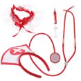 thumbnail image 1 of 1 juego de 3 accesorios de cosplay de Halloween, kit de accesorios de enfermera, estetoscopio (rojo y blanco), 1 of 7