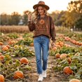 thumbnail image 4 of Halloween Sweatshirts for Women Funny Vintage Graphic Witch Shirts Crewneck Long Sleeve Pullover Tops Spooky Season Apparel, 4 of 4