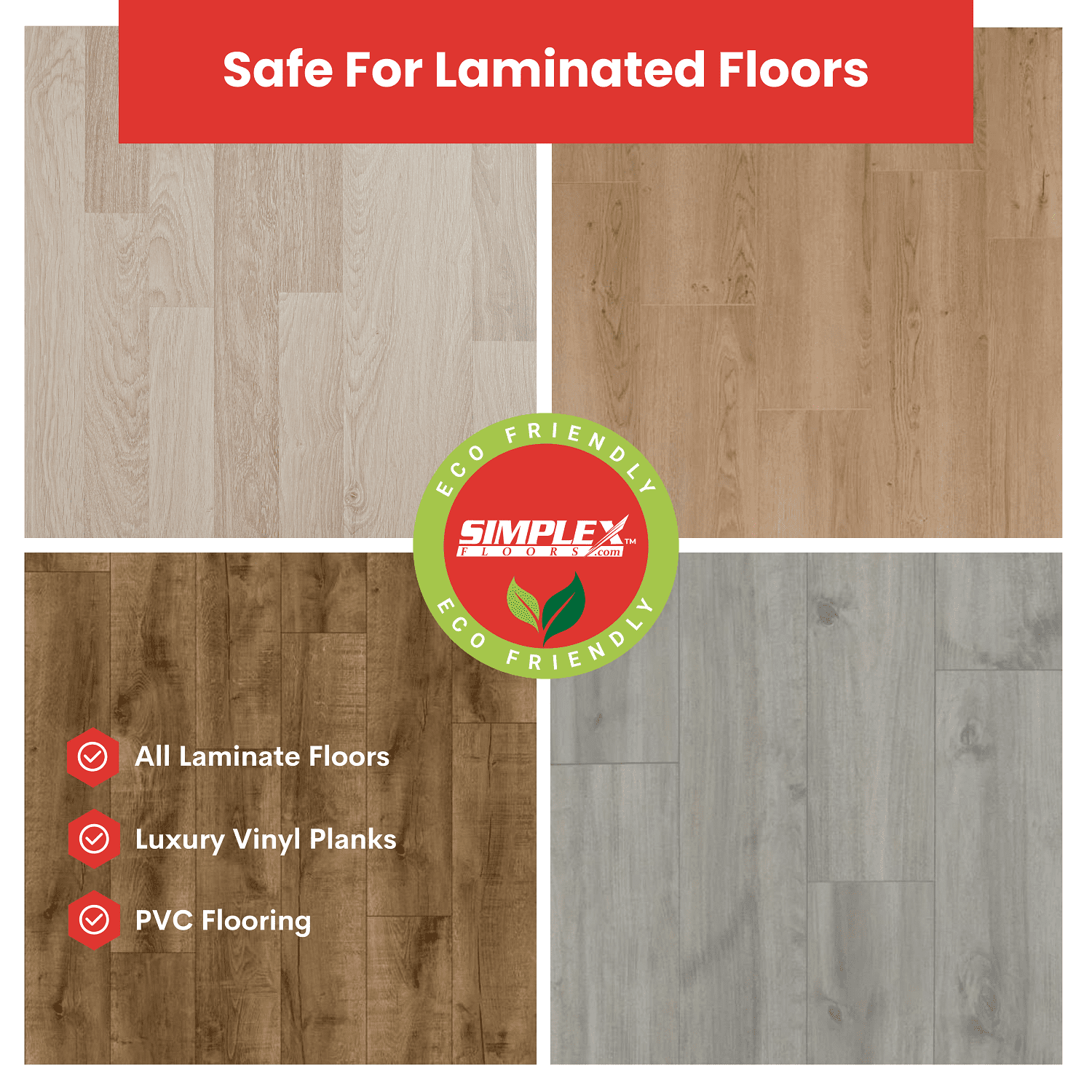 Simplex Floors Floor Cleaner | Laminate, Luxury Vinyl Planks & PVC Flooring | Made in the USA | 17 fl.oz