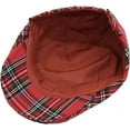 thumbnail image 5 of Newsboy Flat Cap Tartan Check Plaid Outdoor Boina Sombrero rojo, 5 of 5