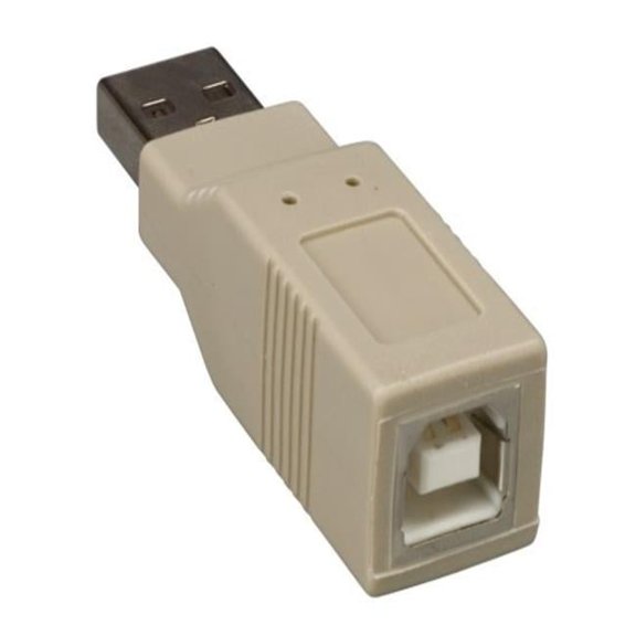 USB Type A Male to Type B Female Adapter - Beige