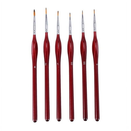 6-Piece Fine Paintbrushes - Detail Paint Brush Set - For Acrylic, Watercolor, Oil G13845