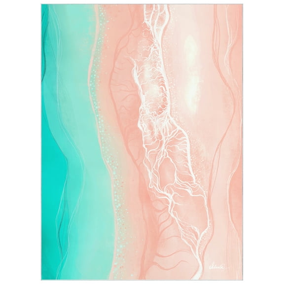 Ethereal Shore Washable Art Area Rug size 8'x10', Power-loomed, Heavenly Softness with Non-Slipping Backing