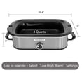 thumbnail image 5 of Magnifique 4-Quart Slow Cooker with Casserole Manual Warm Setting - Perfect Kitchen Small Appliance for Family Dinners, Dishwasher Safe Crock, Stainless Steel, 5 of 8