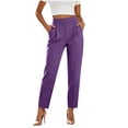 thumbnail image 2 of Hilenly Pull On Dress Pants for Women High Waisted Stretchy Work Pants Tapered Travel Golf Pants Office Slacks with Pockets, 2 of 8