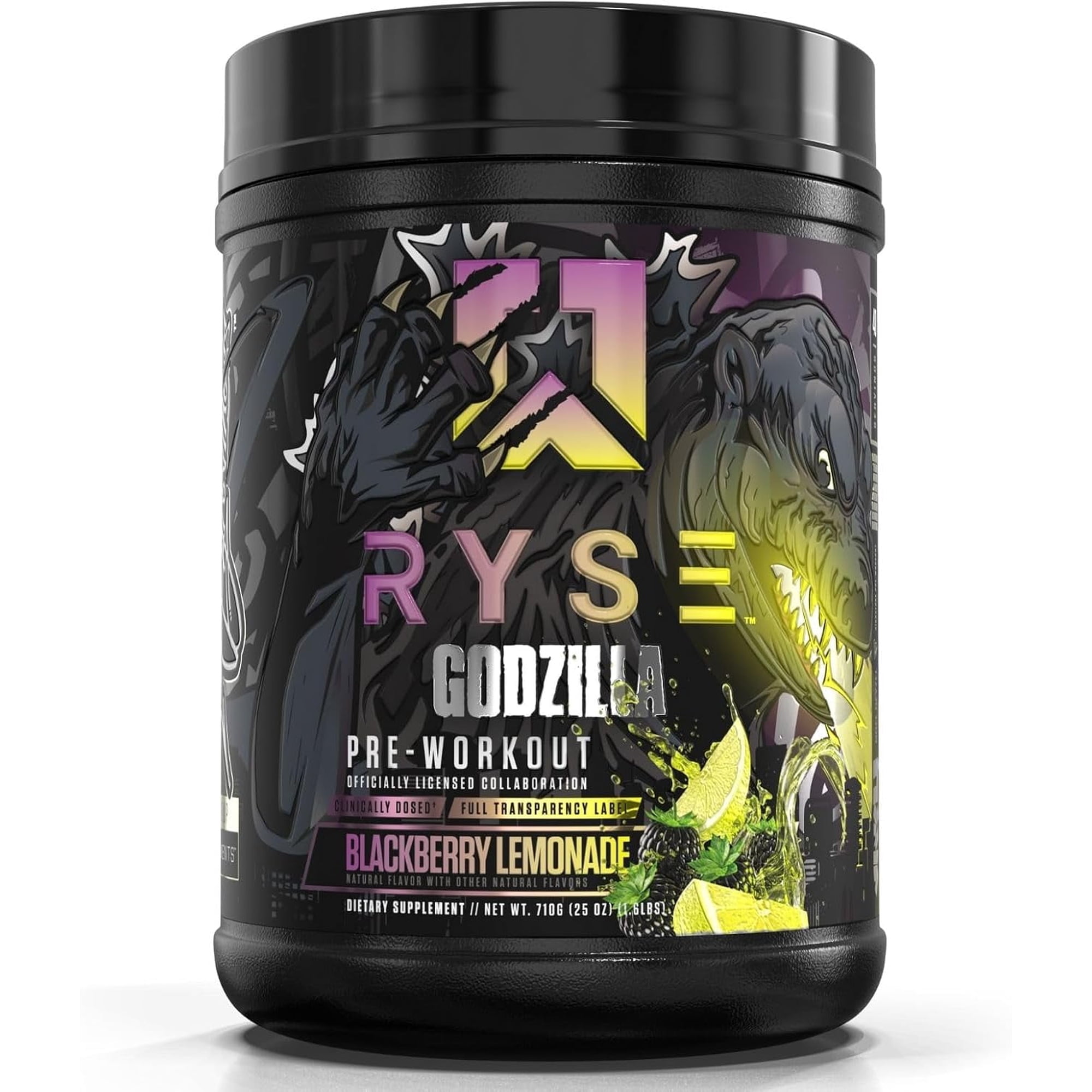 RYSE Godzilla X Noel Deyzel Pre Workout Powder - Blackberry Lemonade - 20/40 Servings