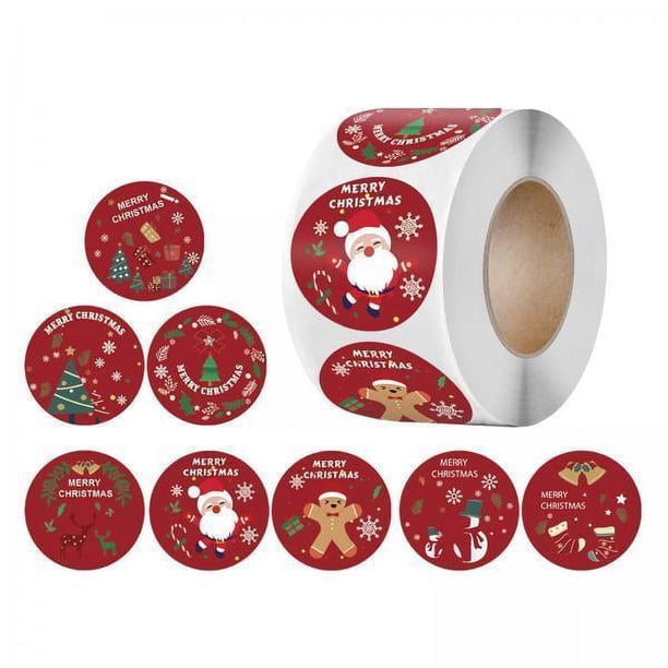 4x Pegatinas de Navidad, Etiquetas de Navidad, Pegatinas de Regalo de Navidad, Etiqueta de Vacaciones, Etiqueta de Regalo, Rollo de Etiquetas, Sellos 4 piezas