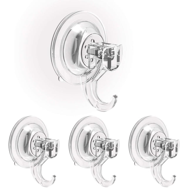 Transparent Reusable Vacuum Hooks Strong Suction Cup Hangers for Kitchen Bathroom