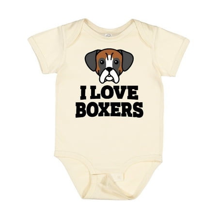

Inktastic I Love Boxers Gift Baby Boy or Baby Girl Bodysuit