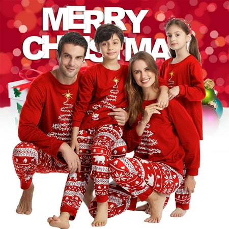 

Matching Family Pajamas Sets Christmas PJ s Sleepwear Printed Top with Bottom