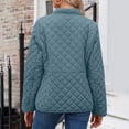 thumbnail image 2 of Women's Oversized Down Lightweight Button Quilted Coat Long Sleeves Pocket Down Coat, 2 of 9