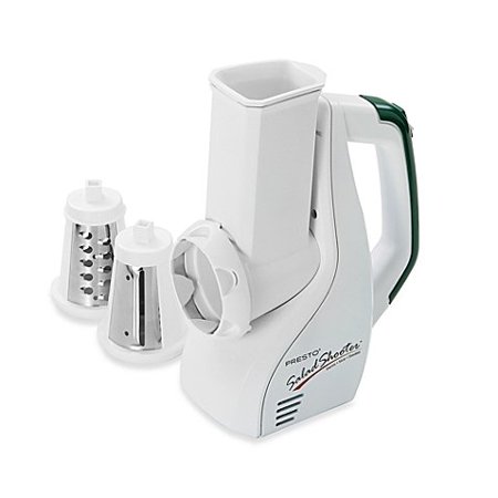 - Presto 02910 UL Listed Dishwasher Safe Salad Shooter Electric Slicer/ShredderNow slicing or shredding vegetables, fruits and various types of cheese is.., By Presto Salad Shooter