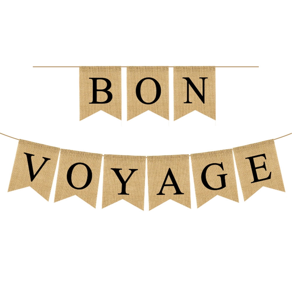 Travel Theme Garland Party Bunting BON VOYAGE Printing Banner Linen ...