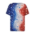 thumbnail image 5 of MEICHEN Women's Summer Printed Tops Short Sleeves Blouse Tops Women's Blouse Short Sleeve T Shirt V Neck T Shirt, 5 of 6