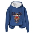 thumbnail image 1 of Wolfast Chandail de Noël Imprimé Chaud Épaissi pour Femmes à Manches Longues Col Rond Mode Décontractée chandail-Over, Marine, P, 1 of 3