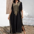 thumbnail image 2 of Robe Fleurie pour Femmes à Manches Longues, Col en V, Manches Évasées, Robe Maxi, Longueur Longue, 2 of 9
