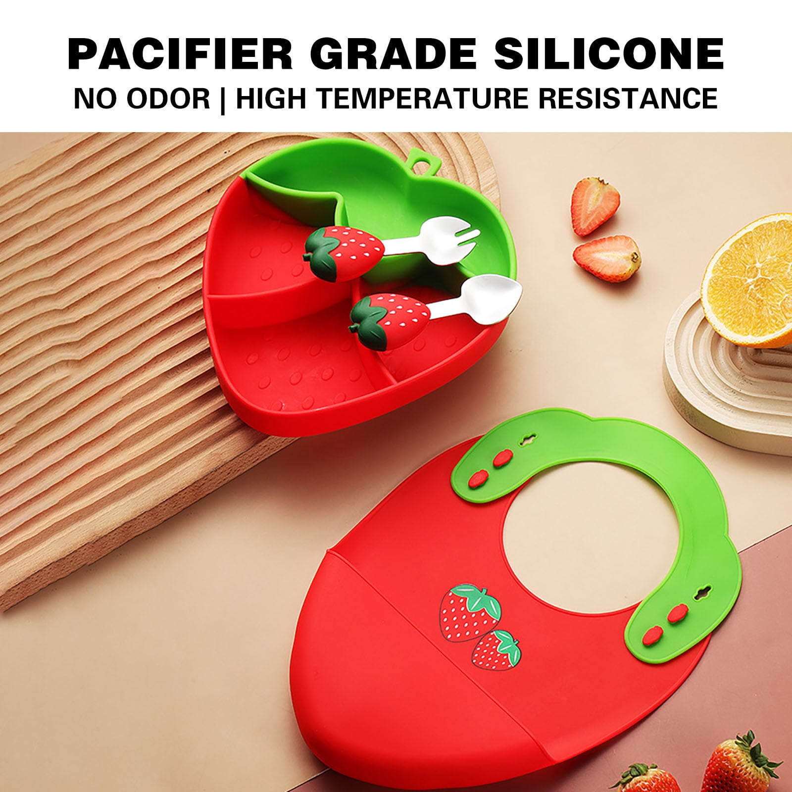 Food Grade Household Baby Food Tray With Suction Cup For Independent Eating Training Tableware(A)