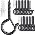 thumbnail image 1 of 20 Pack Screw in Hooks for Hanging Lights Plants, 2.2 Inch White Q-Hanger Cup Hooks Screw Ceiling Hooks Eye Hook, Wall Ceiling Mount,Black,20, 1 of 7