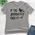 thumbnail image 2 of Kids If The Broom Fits Ride It Witch Shirt, Youth Kids Boy Girl T-Shirt, Halloween T-shirt, Witch T-shirt, Dark Heather Gray, Medium, 2 of 4