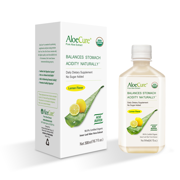 AloeCure USDA Organic Certified Pure Aloe Vera Juice Lemon Flavor, 1x500ml Bottle, Inner Leaf, Acid Buffer, Processed Within 12 Hours of Harvest to Maximize Nutrients, No Charcoal Filtering