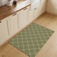 thumbnail image 5 of Green Diagonal Plaid Washable Area Rug 2 x 3 ft Modern Crosshatch Lines Argyle Geometric Soft Non‑Slip Rugs Stain Repellent Indoor Mats for Front Door, Narrow Hallway, Kitchen Doorway, Bedside, 5 of 9